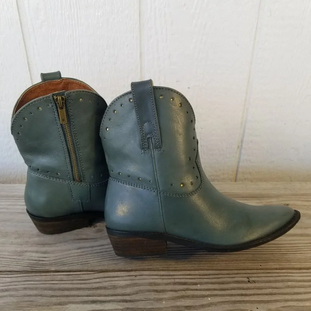 Lucky Brand Ltd Ed Chantel X Womens Dark Teal Leather Bootie 7.5 M